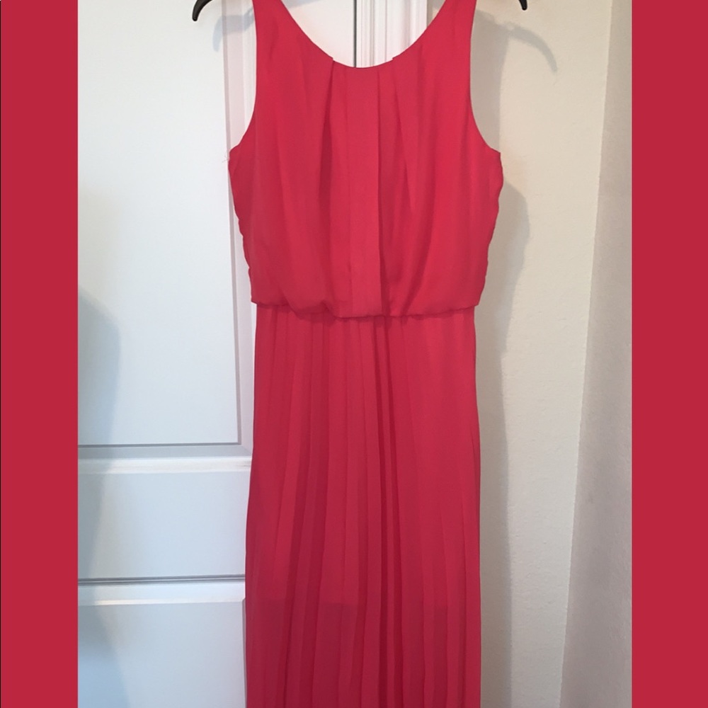 Hot pink chiffon dress